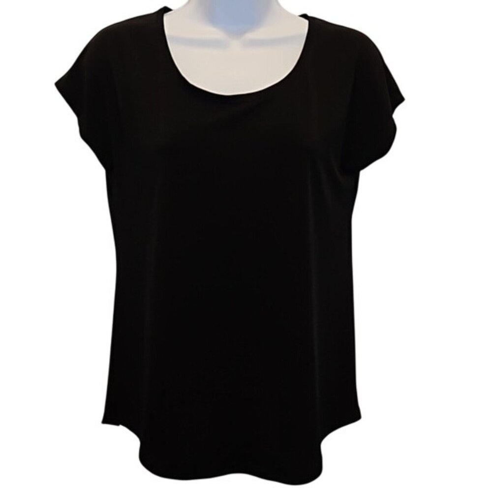 Chico's The Ultimate Tee Size 0/Small Black Women's Basic Casual Minimalist